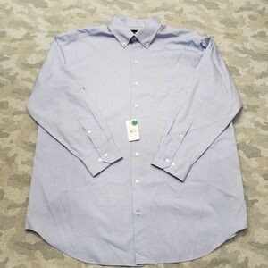 Rochester Shirt Mens 17 Blue Non Iron Long Sleeve Button-Up NWT